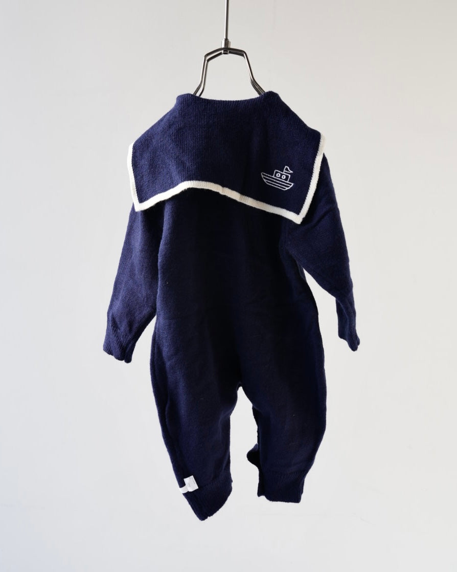 セーラーカラーニットカバーオール