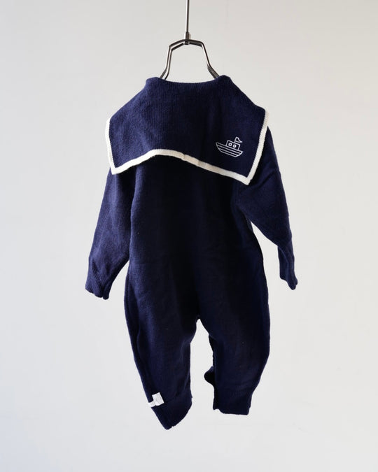 セーラーカラーニットカバーオール