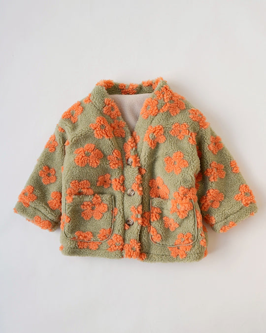 裏起毛フラワーボアV/Nジャケット