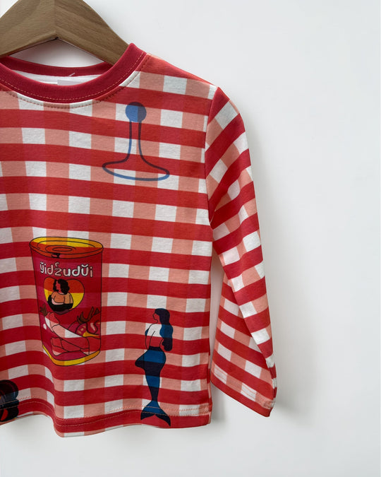 ギンガムプリントT