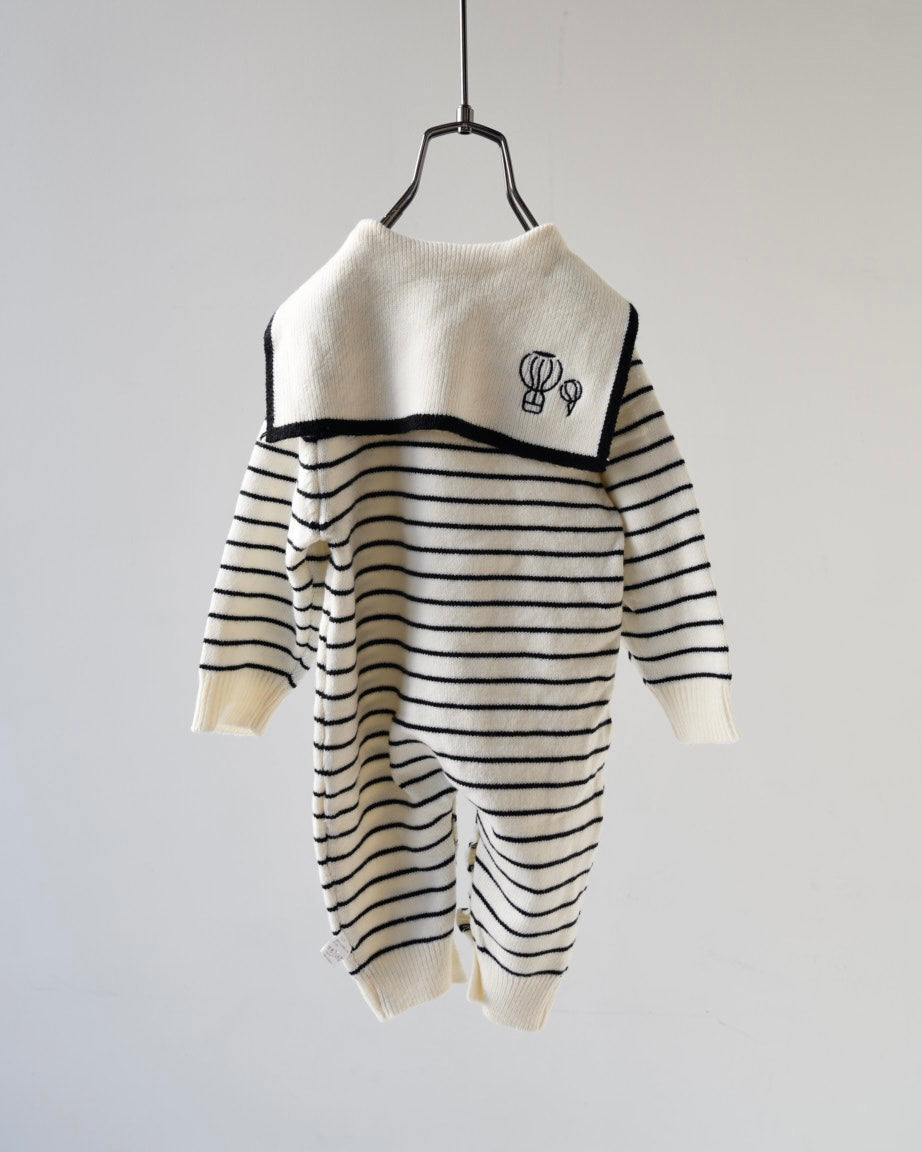 セーラーカラーニットカバーオール