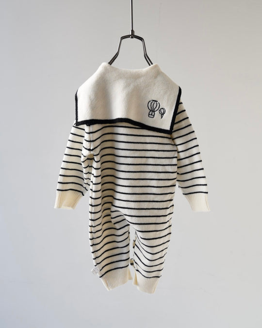 セーラーカラーニットカバーオール