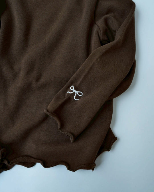 リボンステッチスムースメロウトップス