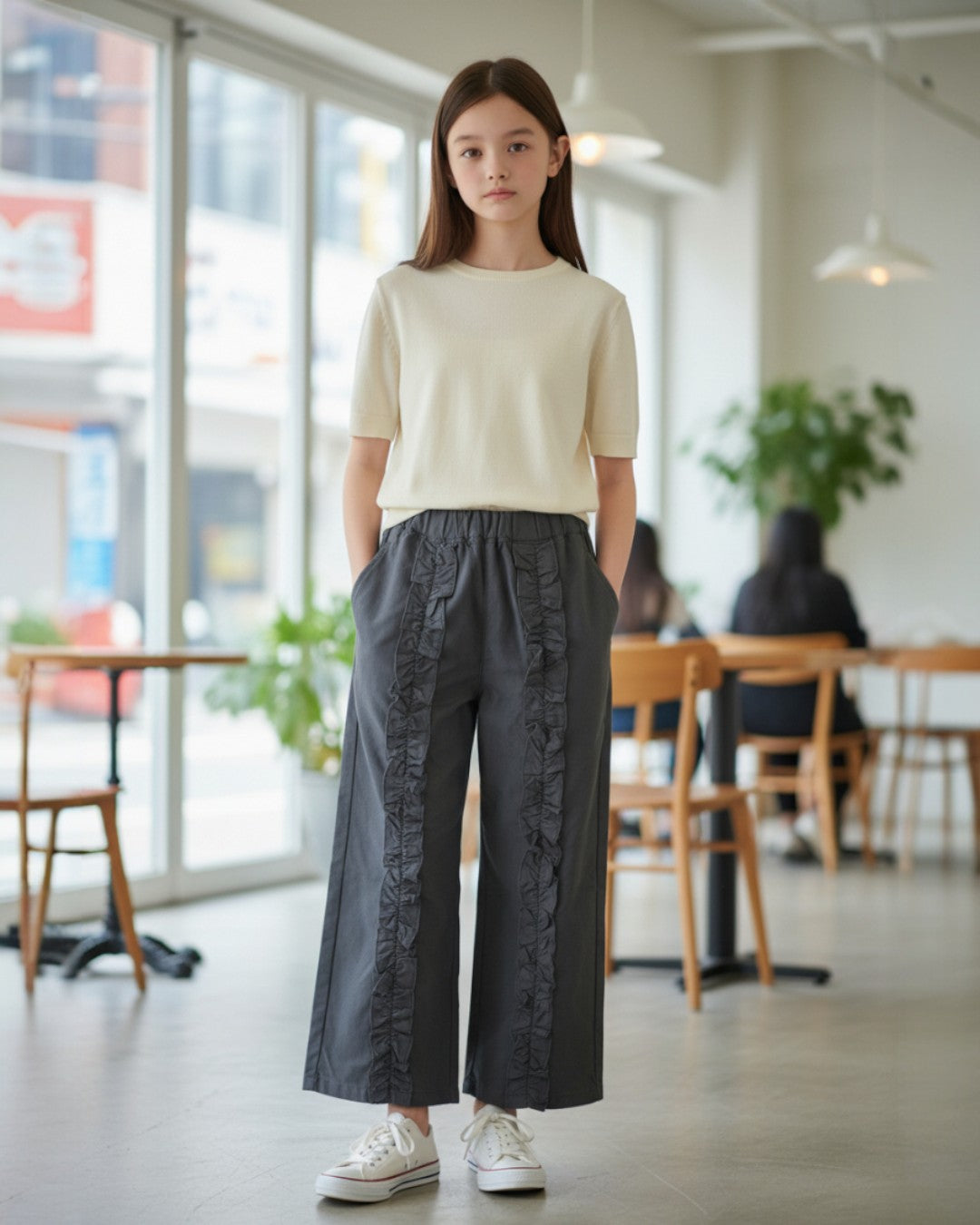 SUPERストレッチフリルパンツFL610303