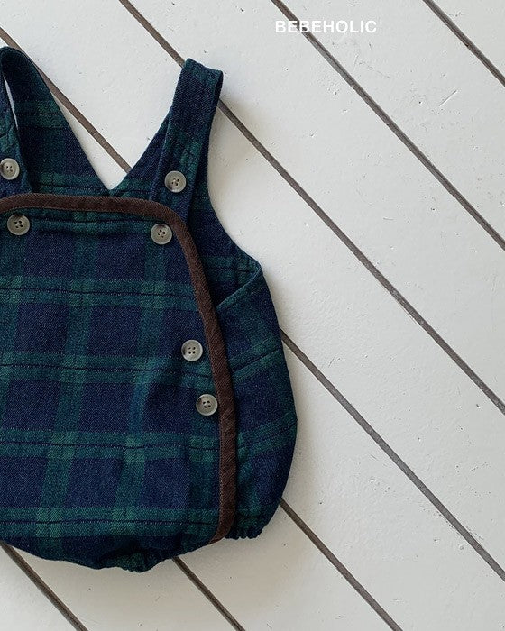[bebeholic]デニムチェックサロペット