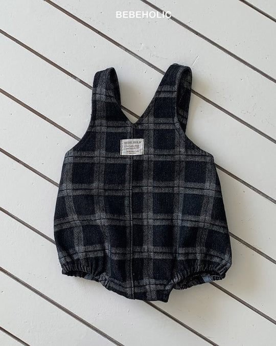 [bebeholic]デニムチェックサロペット