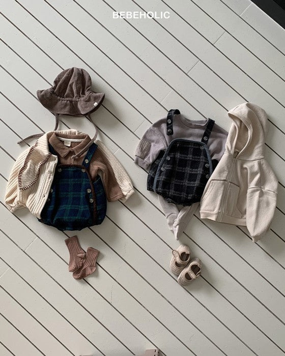 [bebeholic]デニムチェックサロペット