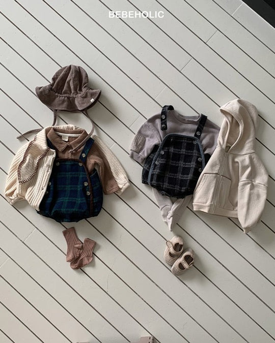 [bebeholic]デニムチェックサロペット