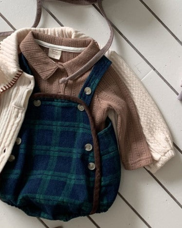 [bebeholic]デニムチェックサロペット