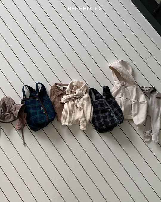 [bebeholic]デニムチェックサロペット