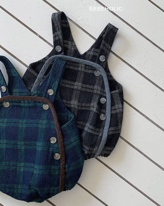 [bebeholic]デニムチェックサロペット