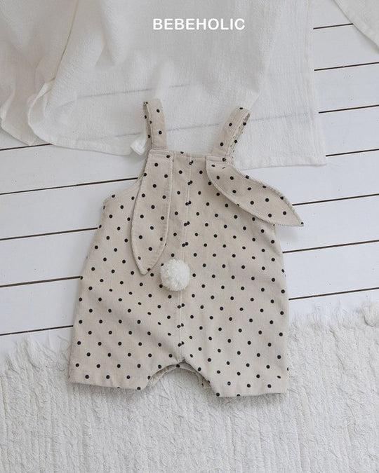 [bebeholic]ラビットドット裏起毛サロペット