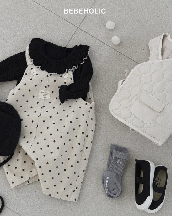 [bebeholic]ラビットドット裏起毛サロペット