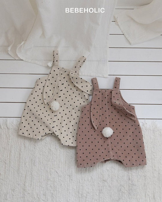 [bebeholic]ラビットドット裏起毛サロペット