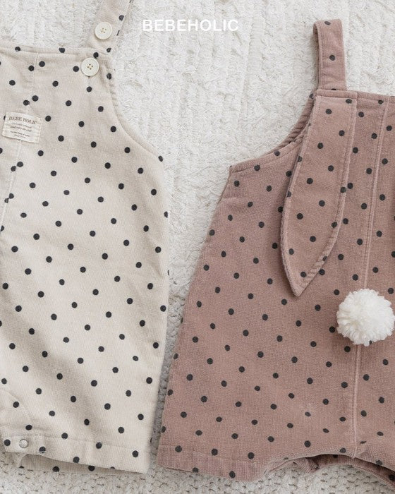 [bebeholic]ラビットドット裏起毛サロペット