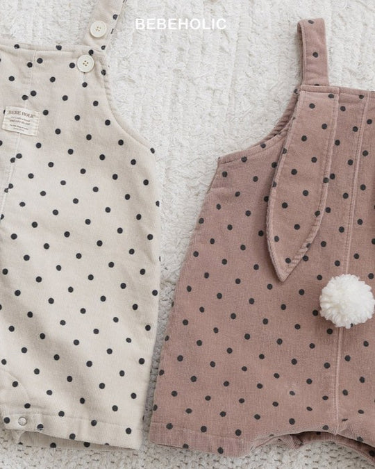 [bebeholic]ラビットドット裏起毛サロペット