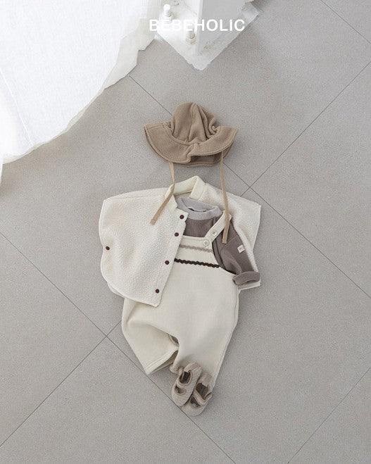 [bebeholic]ライン裏起毛サロペット