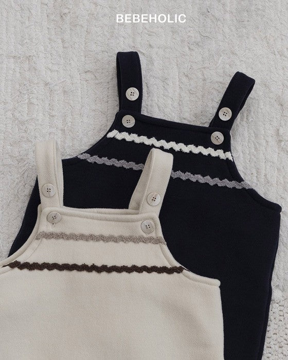 [bebeholic]ライン裏起毛サロペット