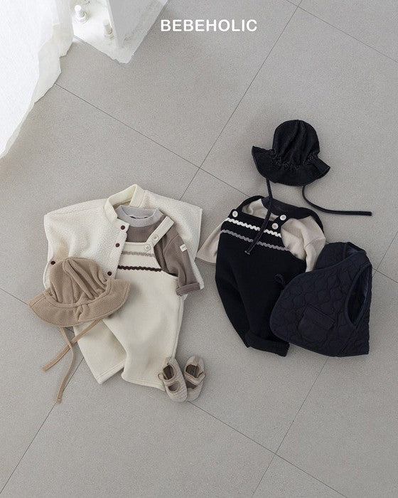 [bebeholic]ライン裏起毛サロペット