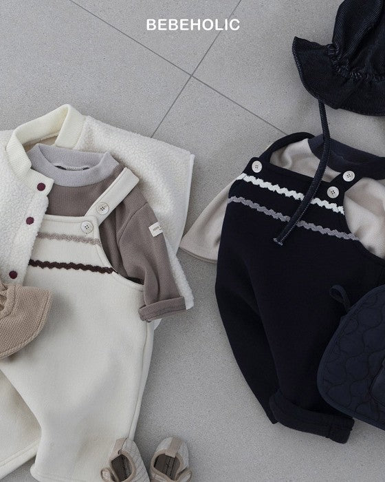 [bebeholic]ライン裏起毛サロペット