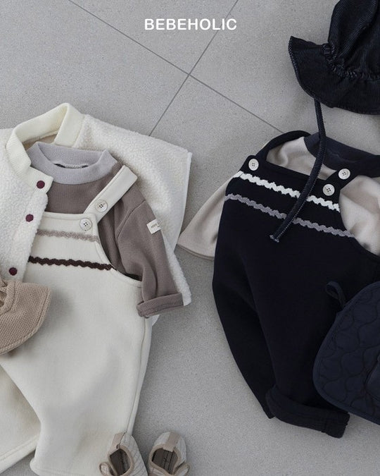 [bebeholic]ライン裏起毛サロペット