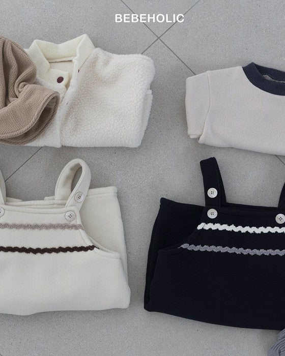 [bebeholic]ライン裏起毛サロペット