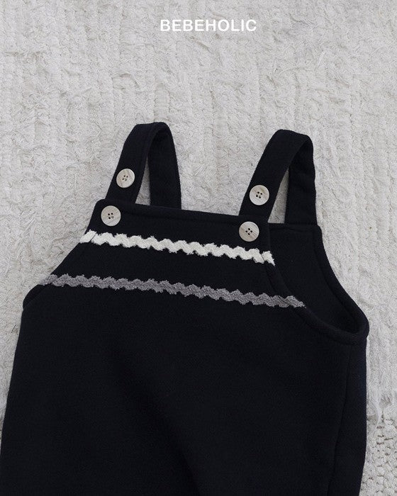 [bebeholic]ライン裏起毛サロペット