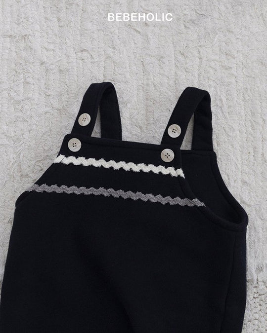 [bebeholic]ライン裏起毛サロペット