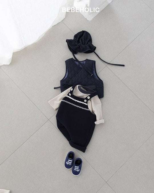 [bebeholic]ライン裏起毛サロペット