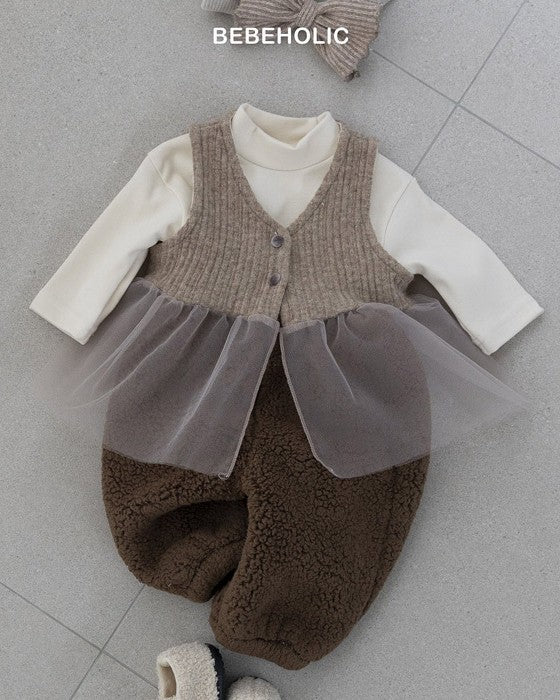 [bebeholic]ニット×チュールベスト