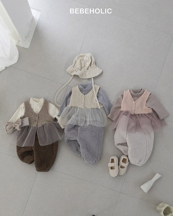[bebeholic]ニット×チュールベスト