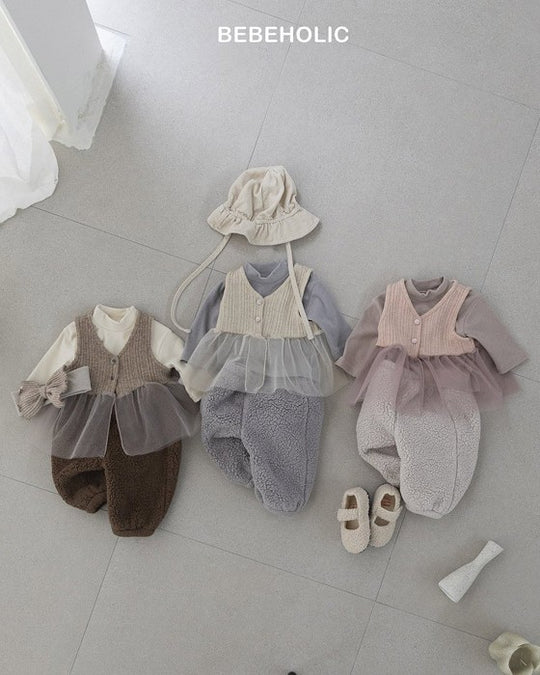 [bebeholic]ニット×チュールベスト