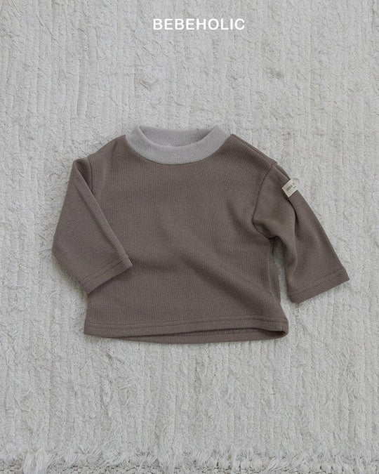[bebeholic]バイカラーリブニットソー