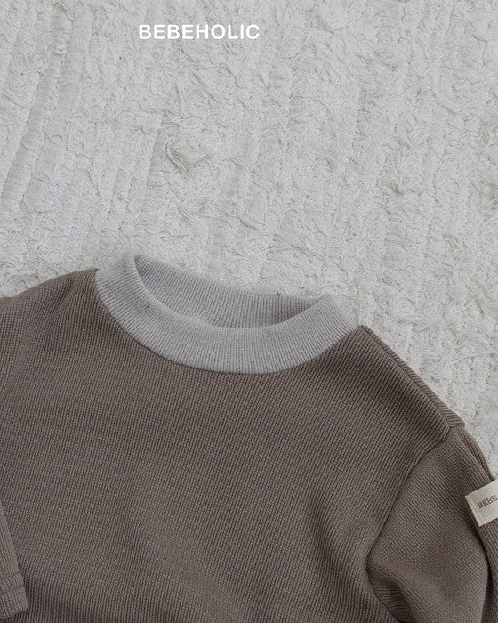 [bebeholic]バイカラーリブニットソー