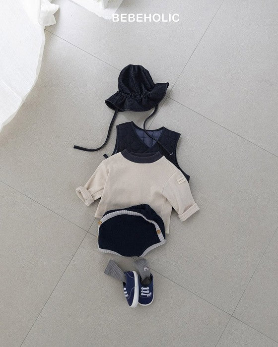 [bebeholic]バイカラーリブニットソー