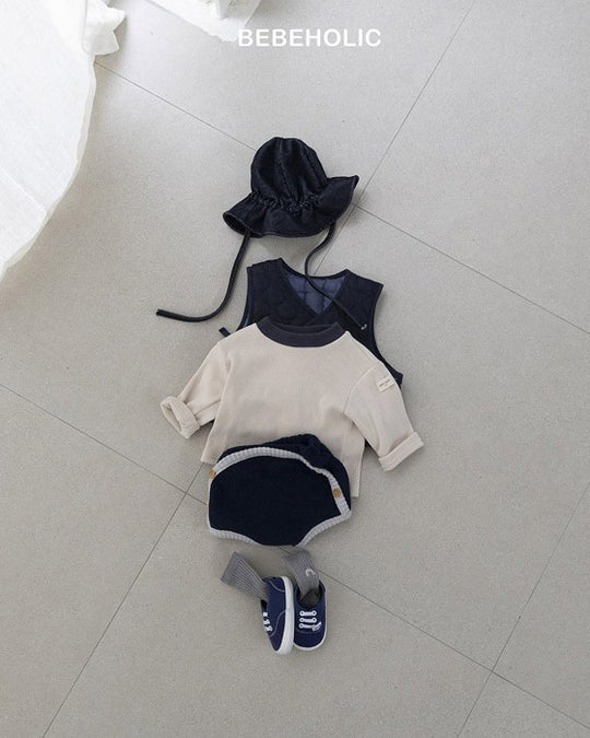 [bebeholic]バイカラーリブニットソー