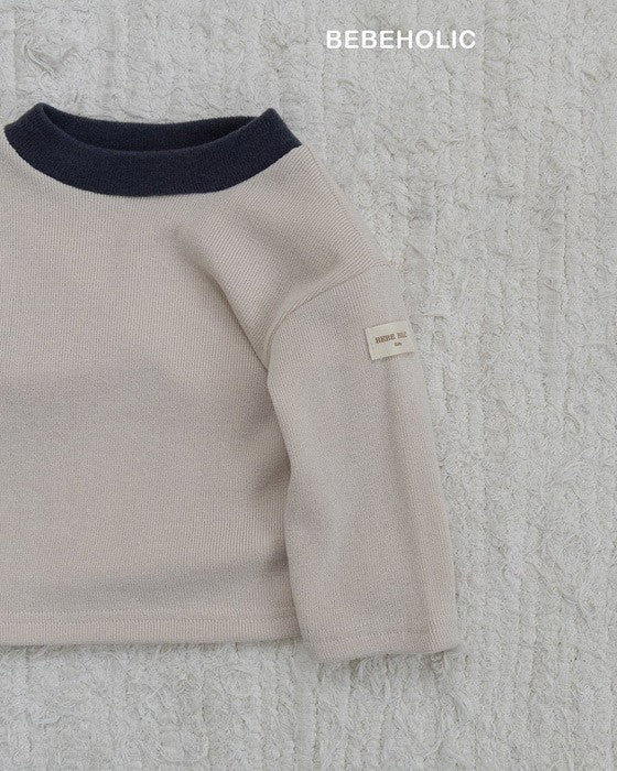 [bebeholic]バイカラーリブニットソー