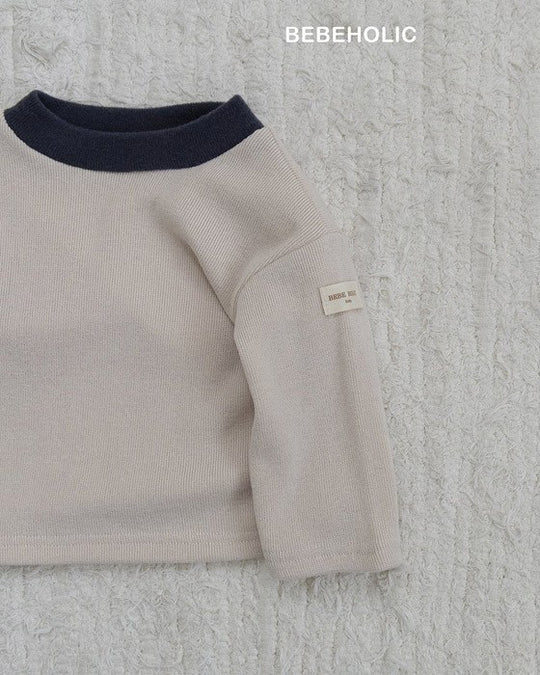 [bebeholic]バイカラーリブニットソー