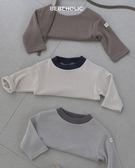 [bebeholic]バイカラーリブニットソー