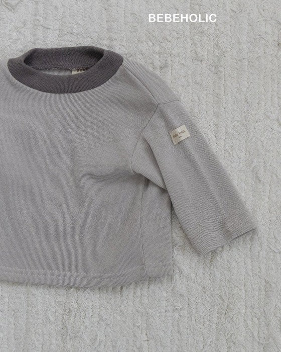 [bebeholic]バイカラーリブニットソー