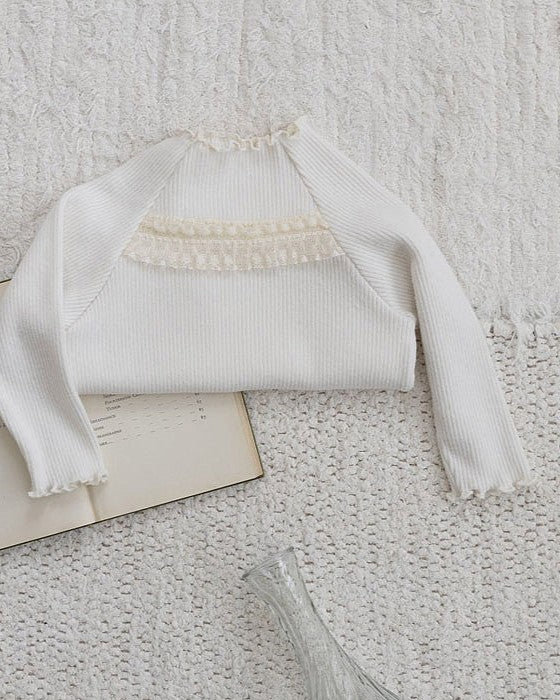 [bebeholic]ポイントレースメロウトップス