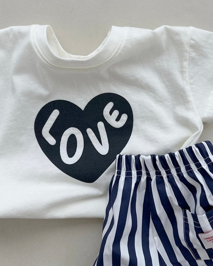 [BLACKBEAN]heart T-shirt