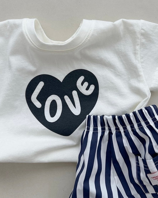 [BLACKBEAN]heart T-shirt