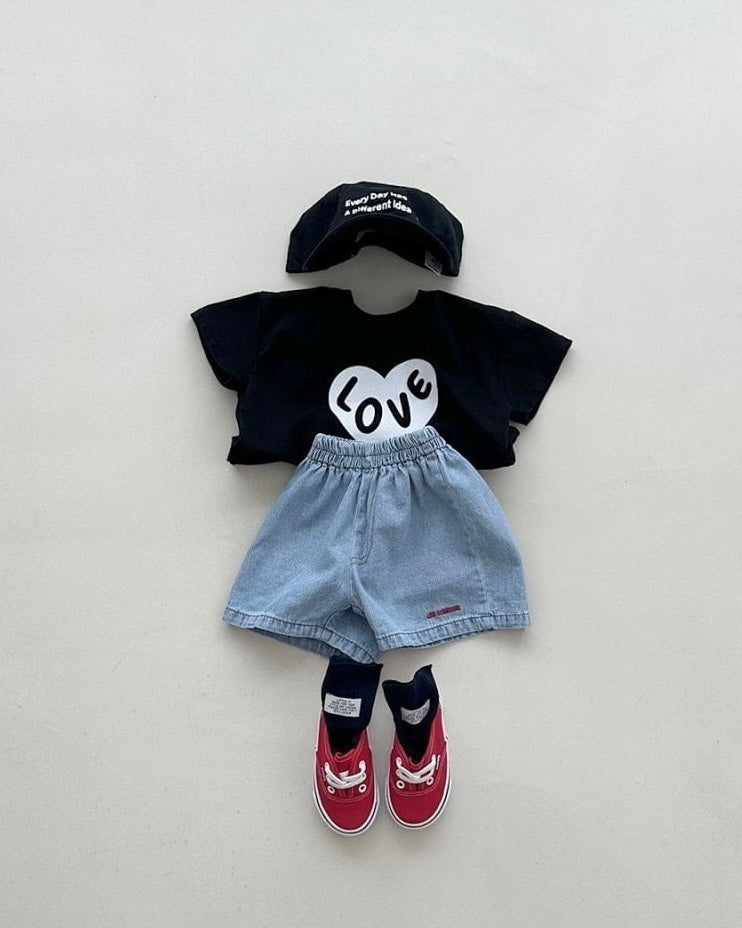 [BLACKBEAN]heart T-shirt