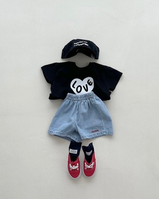 [BLACKBEAN]heart T-shirt