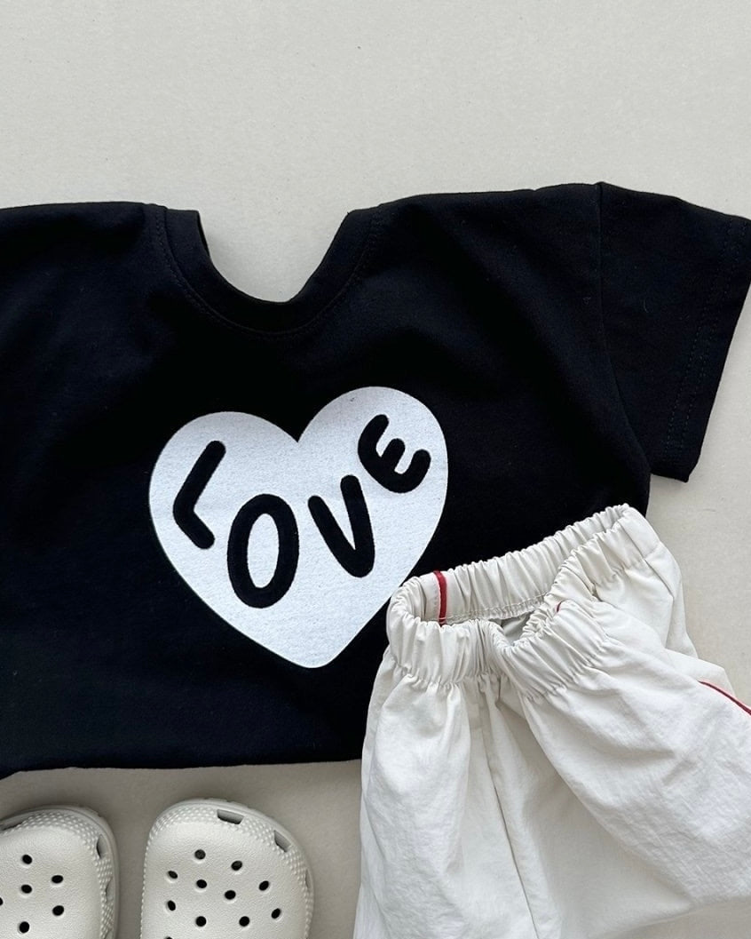 [BLACKBEAN]heart T-shirt