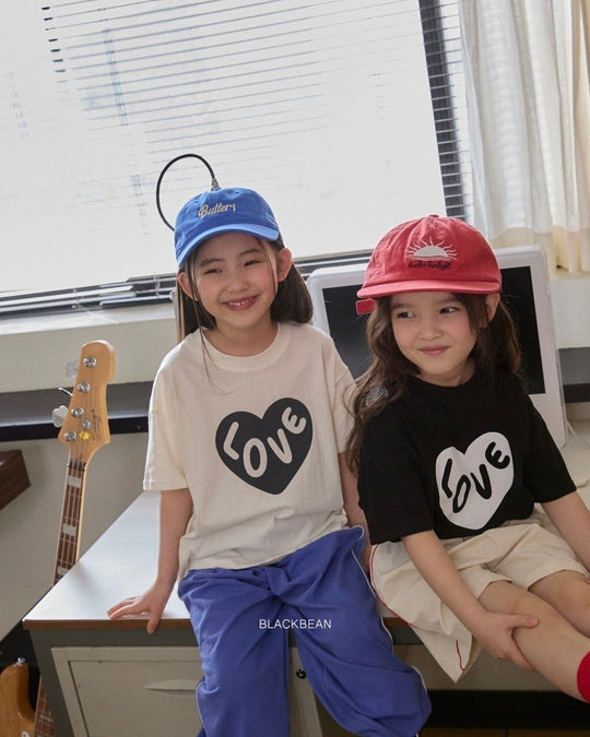 [BLACKBEAN]heart T-shirt