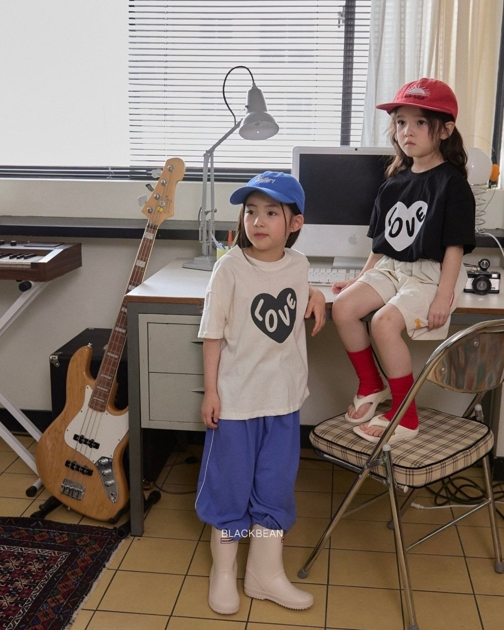 [BLACKBEAN]heart T-shirt