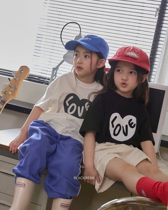 [BLACKBEAN]heart T-shirt