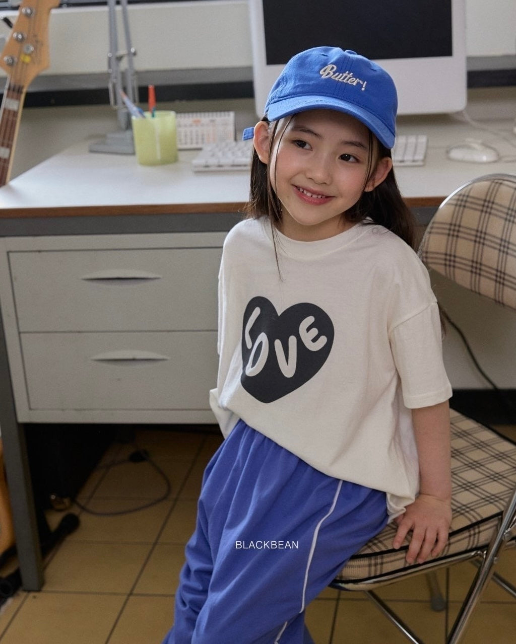 [BLACKBEAN]heart T-shirt